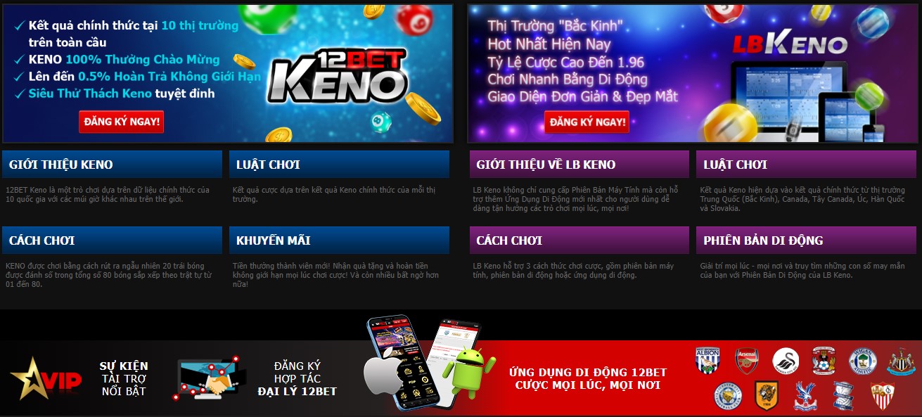 Keno 12Bet – chơi như chuyên gia, học từ cao thủ
